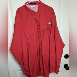 Columbia Red Button-Up Shirt 4x